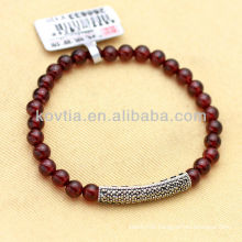 Newest design silver jewelry friendship red garnet bracelets